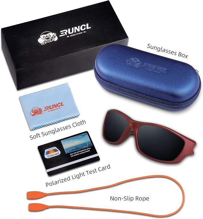 RUNCL Polarized Sports Sunglasses Billy, Fishing Sunglasses UV400 - Ultralight Floating TAC Lens, Anti-seawater Coating