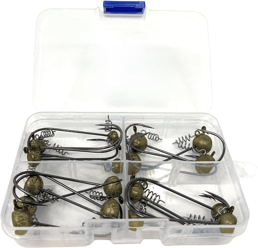 Reaction Tackle Stand-Up Shaky Head Jigs- for Bass Fishing with Size Stamped on Jig Heads (10-Pack)