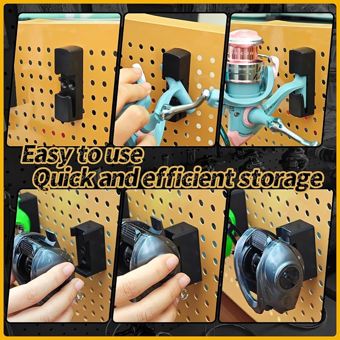 Fishing Reels Display Fishing Reel Holder Reel Storage Holder Fishing Reel Wall Mount Rack (Baitcasting, 3)