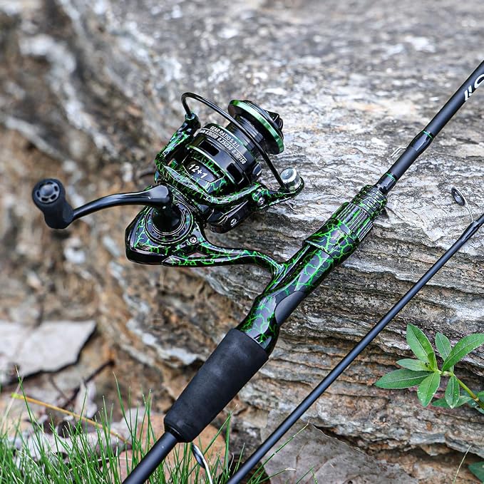 Sougayilang Casting Fishing Rod Combos, IM6 Graphite 2Pc Blanks, Anti-Reverse Baitcasting Reel, Stainless Steel Guides
