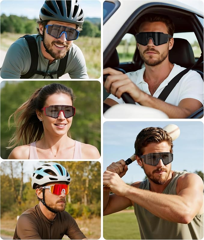 STORYCOAST Polarized Sports Sunglasses for Men Women,Driving Fishing Cycling Mountain Bike Sunglasses UV400 Protection