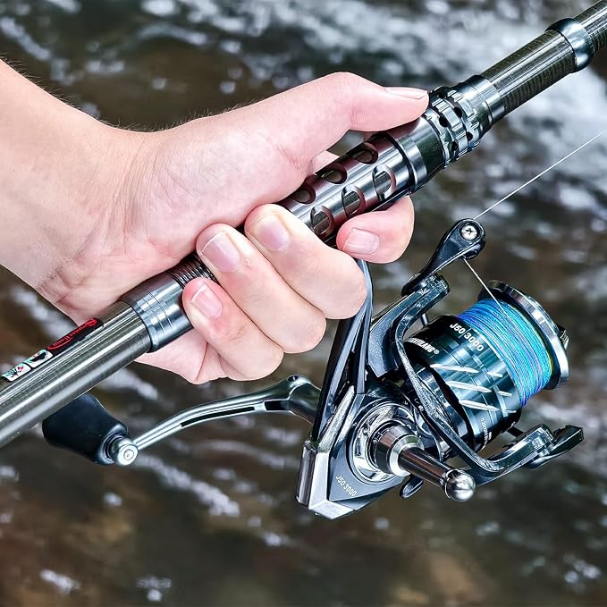 Sougayilang Spinning Fishing Reel,5.0:1/4.7:1 Gear Ratio,3+1BB High Strength Aluminum Design,Ultra-Smooth Operation with Free Balance Bar 1000 2000 3000 4000 5000series