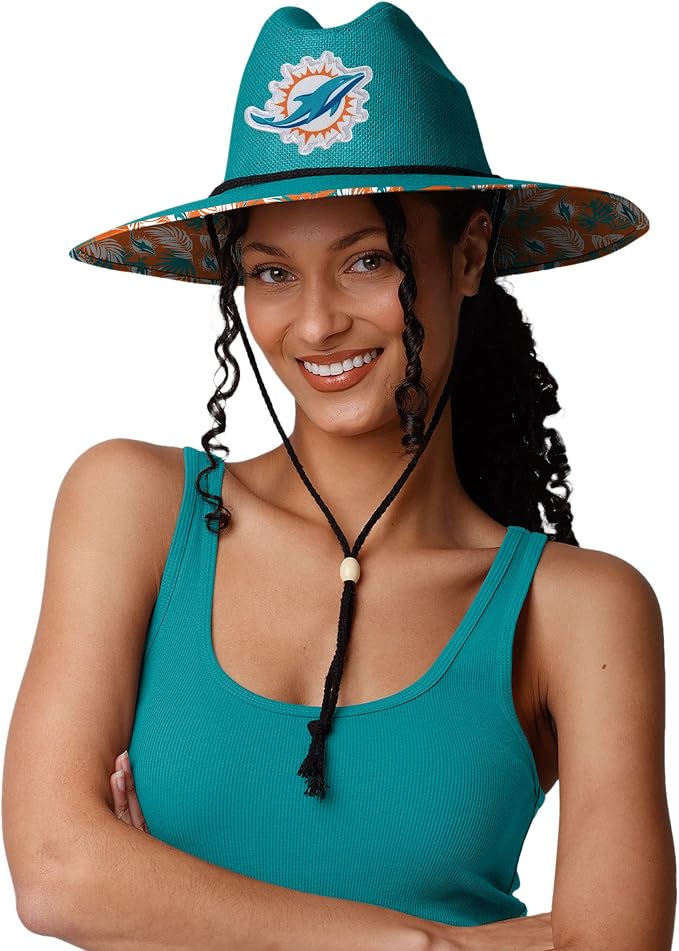 FOCO Men's NCAA College Team Logo Floral Straw Sun Hat