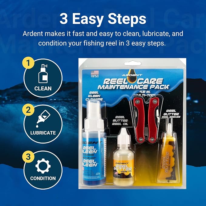 Ardent Freshwater Fishing Reel Care Pack, Long Lasting Protection, Prevent Corrosion, Smooth Casting, Made in The USA