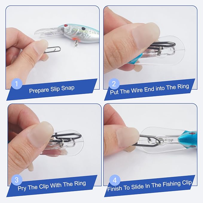 Power Clips Fishing Snaps Set High Strength Stainless Steel Quick Change Connector Swivels Tackle Fish Lure Attachement Freshwater Saltwater