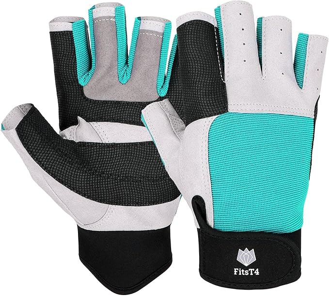 FitsT4 Sports Sailing Gloves 3/4 Finger and Grip Great for Sailing, Yachting, Paddling, Kayaking, Fishing, Dinghying Water Sports for Men and Women