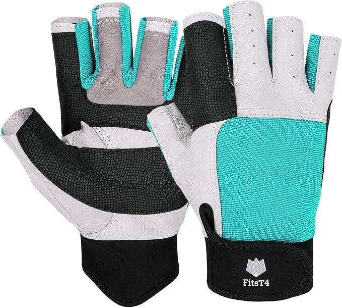 FitsT4 Sports Sailing Gloves 3/4 Finger and Grip Great for Sailing, Yachting, Paddling, Kayaking, Fishing, Dinghying Water Sports for Men and Women
