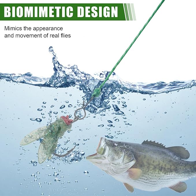 Bionic Fly Fishing Bait,18pcs/36pcs Trout Jig Swimbait Fly Hook Soft Bait Dry Flies Fly Fishing Lures Assortment Kit Attractant Fishing Gear Artificial Fishing Lure Panfish Lure Set