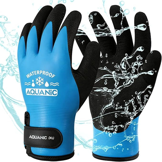100% Winter Waterproof Gloves for Men and Women, Scratch & Slip Resistant Design for Lobstering, Crabbing, Fishing, Spearfishing, Freediving, Boating and Sailing