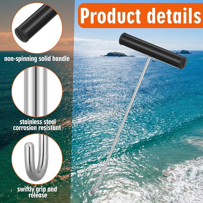 10 Inch Heavy Duty Saltwater Fish Hook Remover Fish Dehooker Tool Stainless Steel Fishing Hook Removal Tool Extractor with Solid Anodized Aluminum Handle