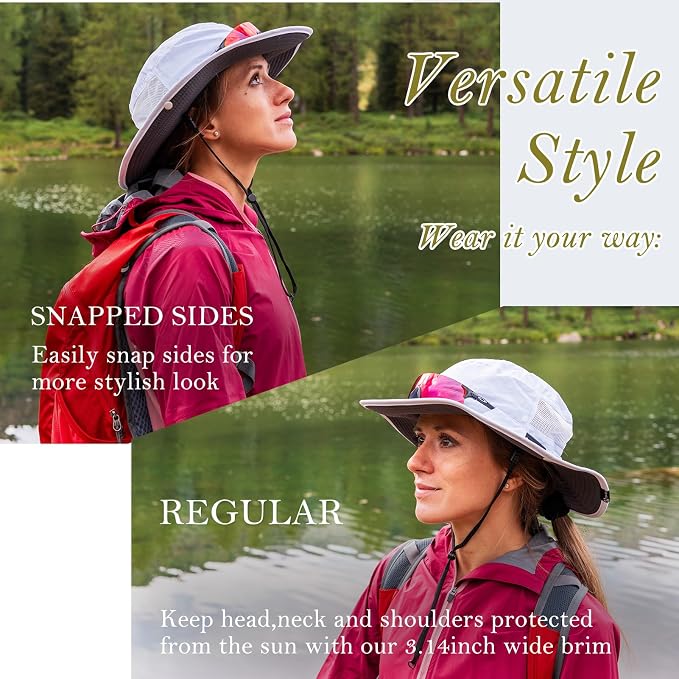 TOP-EX Men's Wide Brim Sun Hat UPF 50+ Waterproof, Packable Breathable Mesh Boonie Bucket Cap for Hiking Fishing Safari
