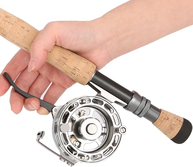 Semi-Automatic Fly Fishing Reel, Quick Line Retrieval, Adjustable Drag, Quick Spool Removal, for Freshwater Lake Stream Pond Fishing, CNC Machined Aluminum