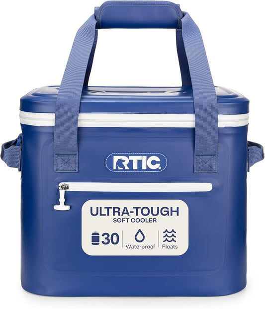 RTIC Ultra-Tough Soft Cooler 30 Can, Insulated Bag Portable Ice Chest Box for Lunch, Beach, Drink, Beverage, Travel, Camping, Picnic, Car, Trips, Floating Cooler Leak-Proof with Zipper