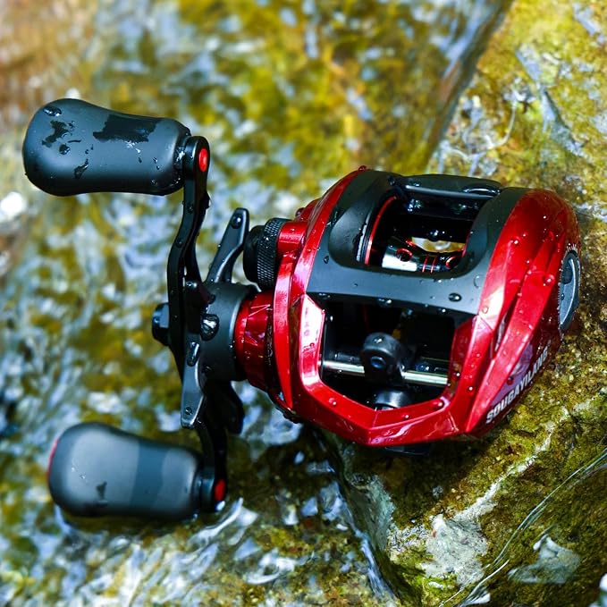 Sougayilang Baitcasting Fishing Reel, 8:1 High Speed Gear Ratio Super Smooth and Powerful Low Profile Baitcaster Reel with Maganic Brake System for Freshwater,Saltwater