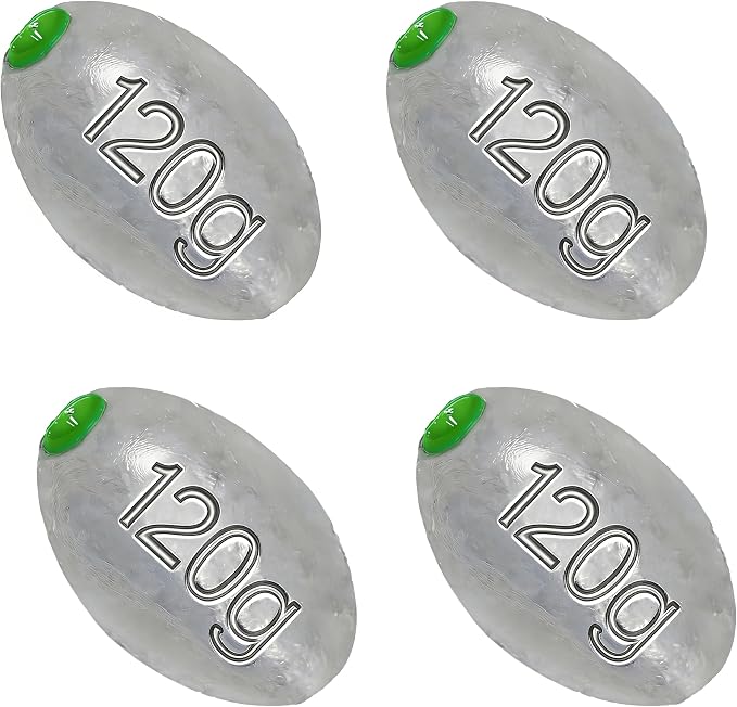 Egg Sinkers Bullet Fishing Weights Oval Shaped with Plastic Core Slip Sinkers for Catfish Fishing Casting Saltwater and Freshwater 1/5oz to 2oz