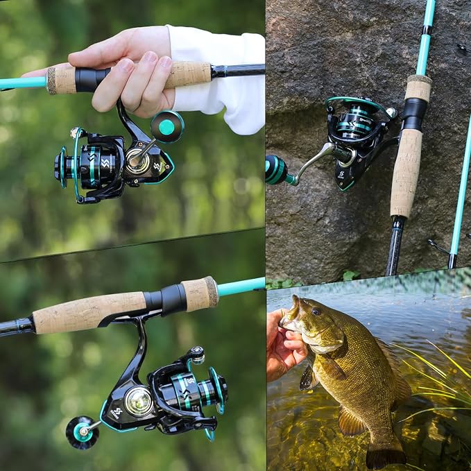 Sougayilang Spinning Reels Light Weight Ultra Smooth Powerful Fishing Reels Red & Blue & Golden
