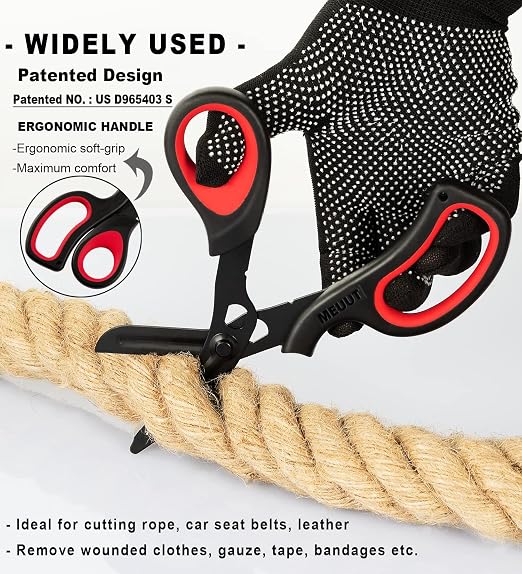 MEUUT 2 Pack Trauma Shears Patented Bandage Scissors for Left and Right Hand - Medical Supplies with 8 inch Heavy Duty Medical Scissors for EMT Workers Nurses