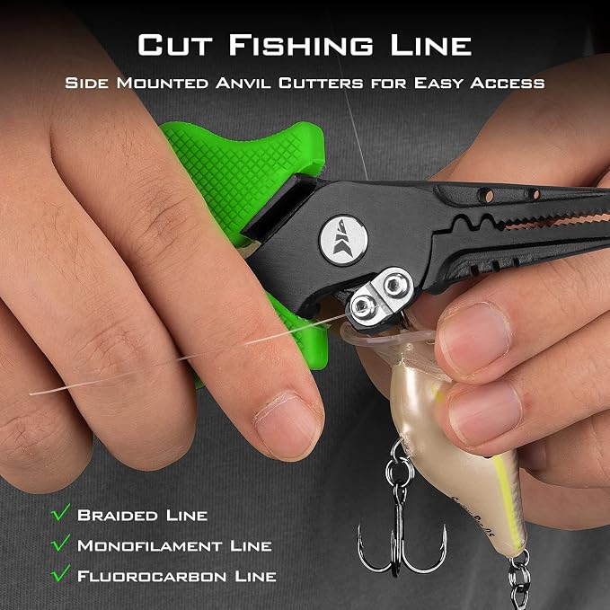 KastKing Cutthroat 7.5- Inch Saltwater Resistant Fishing Pliers, 5-Inch Braid Scissors, Line Cutter, Hook Remover, Fishing Tools Set, Gifts for Men