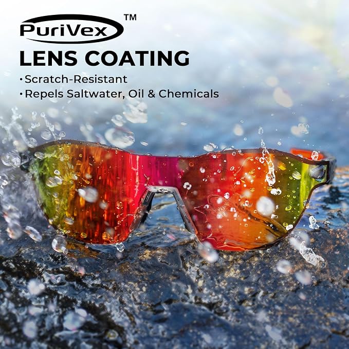 KastKing Nizini Polarized Sports Fishing Sunglasses, With PuriVex Protective Lens Coating, Rimless Wrap Design, Men Women