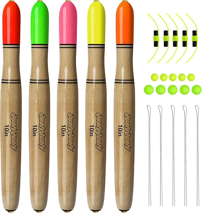 QualyQualy Lighted Fishing Floats for Catfish, 3-5PCS Fishing Pole Floats Glow in Dark Fishing Bobber with Glow Sticks for Freshwater Saltwater