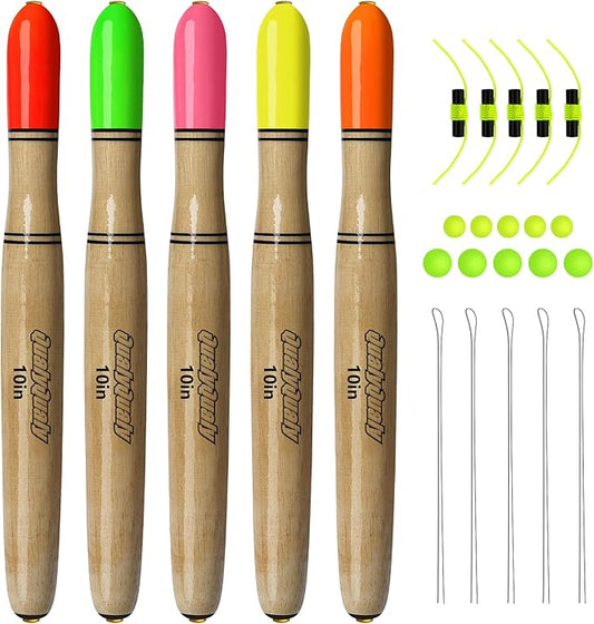 QualyQualy Lighted Fishing Floats for Catfish, 3-5PCS Fishing Pole Floats Glow in Dark Fishing Bobber with Glow Sticks for Freshwater Saltwater