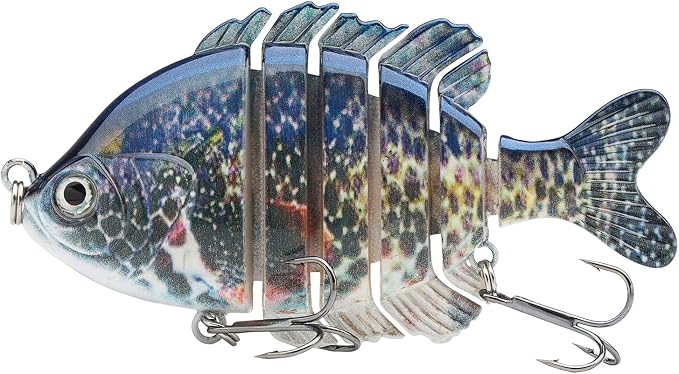 BASSDASH SwimPanfish Multi Jointed Panfish Bluegill Swimbaits Hard Topwater Bass Lures Fishing Lure Crank Saltwater 3.5in/0.85oz,Pack of 4