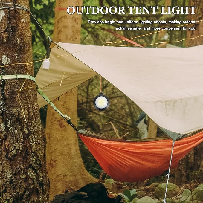 VALICLUD Portable Camping Lantern LED Tent Light with Hook Black Battery Powered Emergency Outdoor Lantern for Hiking Fishing Night Fishing