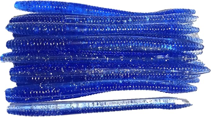 20 Pcs 5" Finesse Trick Worm (Scent, Float) Soft Plastic Bait for Bass Fishing