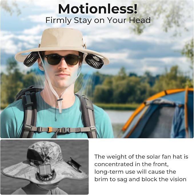 AMACOOL Bucket Hat Fan, Gifts for Him Father Dad Husband, Fishing Essentials for Women Men Camping Hiking Beach Gardening
