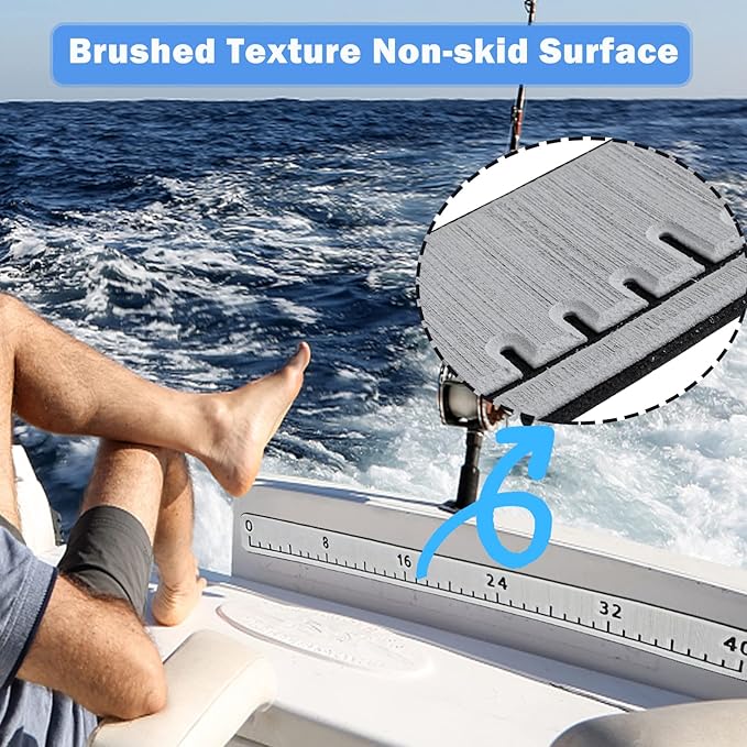 Fish Ruler for Boat 40in EVA Foam Fish Measuring Ruler with Self-Adhesive Backing for Fishing Kayaks Accessories, Waterproof Fish Measurement Sticker Tool for Fish Boat 40"