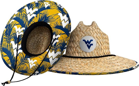 FOCO Men's NCAA College Team Logo Floral Straw Sun Hat