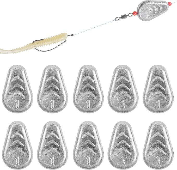 5/10 Pack No Roll Sinker Lead Fishing Weights Catfish Sinkers Coin Disc Weight Snagless Flat Inline Sinker for Catfishing Rig Bank River Surf Fishing Saltwater