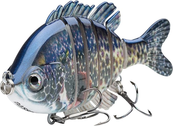 BASSDASH SwimPanfish Multi Jointed Panfish Bluegill Swimbaits Hard Topwater Bass Lures Fishing Lure Crank Saltwater 3.5in/0.85oz,Pack of 4