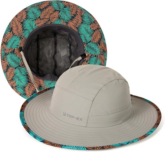 TOP-EX XL/XXL Waterproof Mens Sun Hat Wide Brim UPF 50+ Bucket Hat for Women Sun Protection Outdoor Hiking