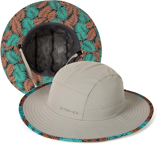 TOP-EX XL/XXL Waterproof Mens Sun Hat Wide Brim UPF 50+ Bucket Hat for Women Sun Protection Outdoor Hiking