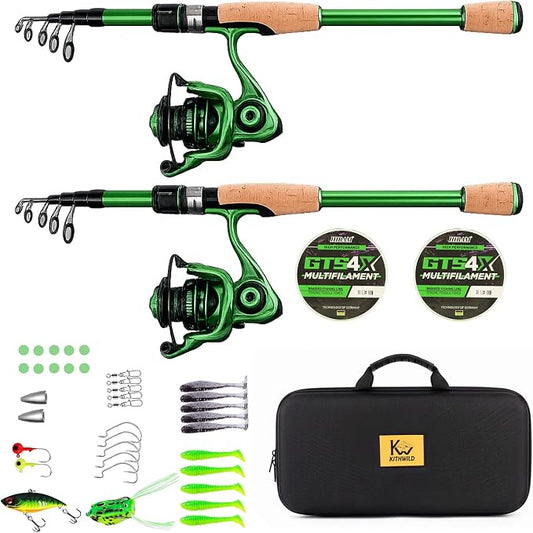 Telescopic Fishing Combo, 6FT Carbon Fiber Rod with 3000 Spinning Reel, Lightweight Kit with Carrier Bag for Bass Trout Catfish Freshwater Saltwater Travel