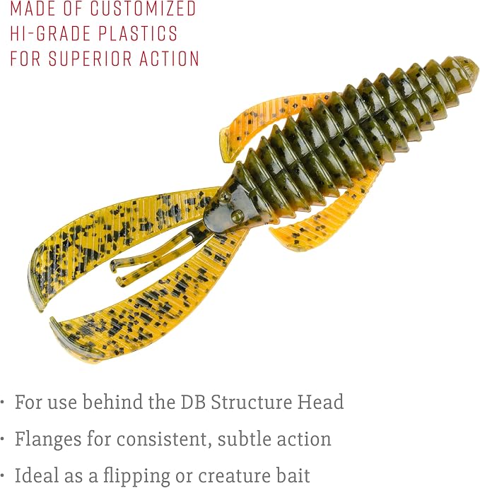 Strike King Rage Bug Fishing Lure, Soft Plastic Grub, Unique Design, Subtle Action