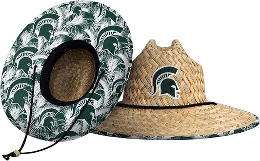 FOCO Men's NCAA College Team Logo Floral Straw Sun Hat