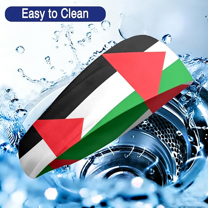 Flag Headbands for Men Women, Moisture Wicking Sweatband Breathable Sports Headwrap, Non-Slip Stretchy Fitness Hair Band