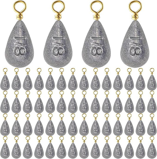 Bass Casting Swivel Bell Sinkers Fishing Weights Drop Shaped Fishing Sinkers Catfish Weights for Ocean Saltwater Surf Bass Casting Gear Tackle