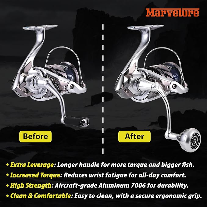 Power Handle Compatible for Shimano Stradic FL FM, Stella, Vanford, Vanquish, Twin Power, Ultegra, Sustain, Nasci FC FD 1000-5000 Spinning Reels