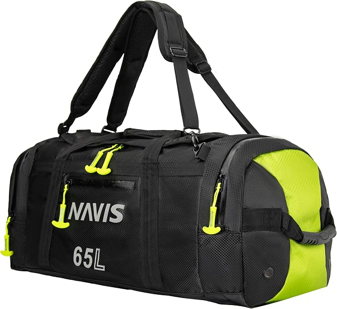 Sailing Duffel – High-Capacity Waterproof Dry Bag for Watersports and Fishing(Black,65L)
