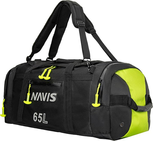 Sailing Duffel – High-Capacity Waterproof Dry Bag for Watersports and Fishing(Black,65L)