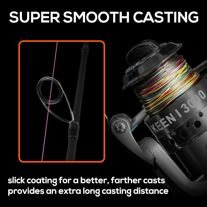 RUNCL 8 Strands Braided Fishing Line - High Visibility Colored Braid Line, Super Strong, Abrasion Resistant, No Stretch, 328yds/546yds/1093yds, 12lb to 100lb for Saltwater or Freshwater Fishing