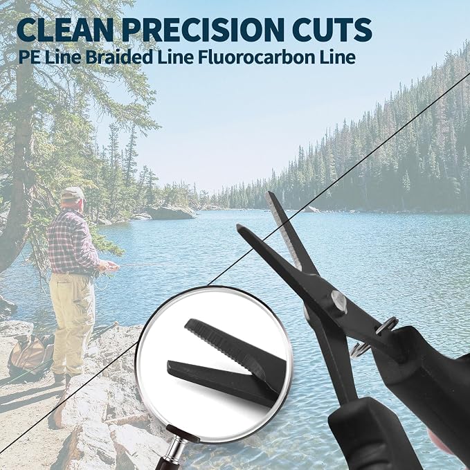 2 PCS Fishing Scissors with Retractable Buckles, Fishing Line Cutter for Braided Line, Cutter Stainless Steel with Teflon Coated Fishing, Fishing Accessories Tools for Saltwater Freshwater
