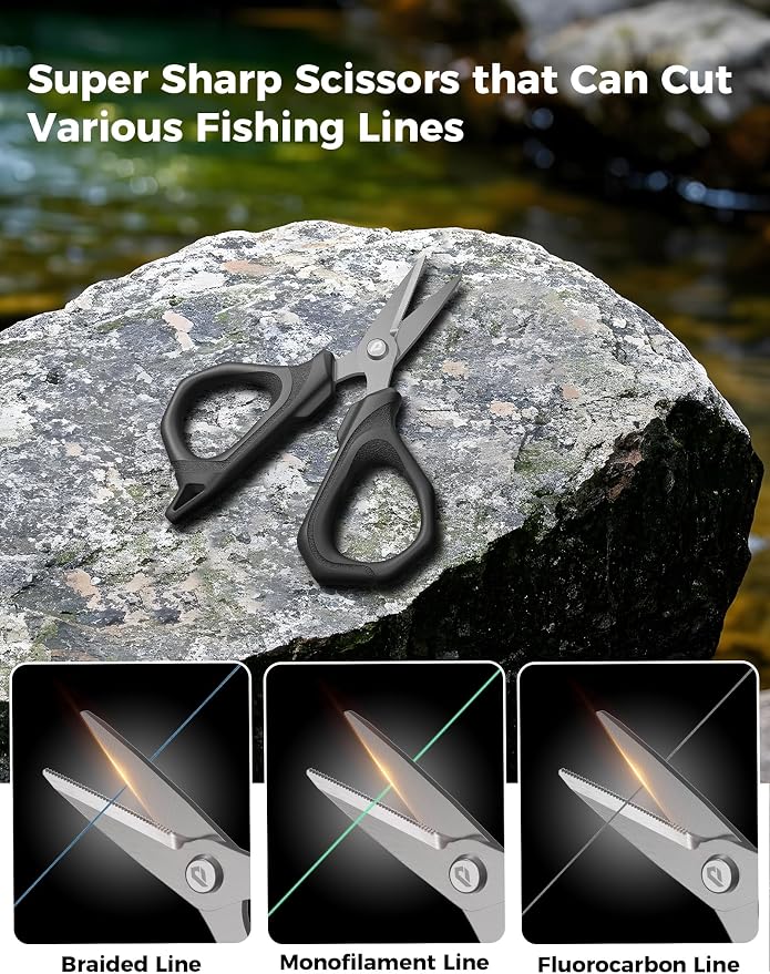 Fishing Tools Kit, Fishing Pliers,Fishing Scissors, Fishing Line Cutter for Braided Fishing Line,Fishing Gear with Lanyard