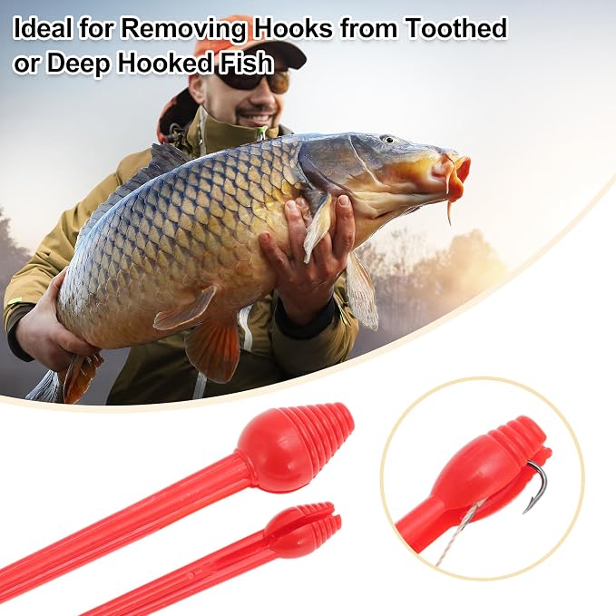 Plastic Fishing Hook Remover Sets, Portable Disgorger Set, Fish Hook Remover Tool, Easy Extraction Accessories, Red, Green, 1 Set