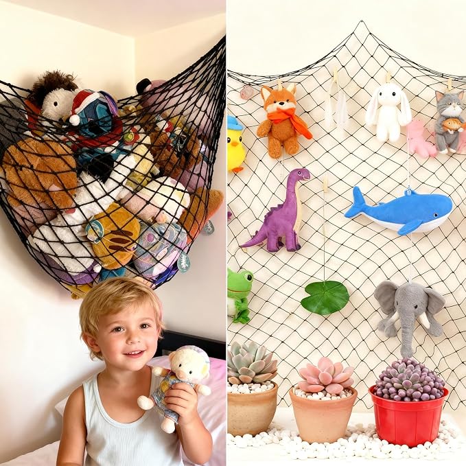 Decorative Fishing Net 2 Pack, 5x10 ft Large Black Fish Net Decor for Wall, Photo Display, Nautical Mermaid Pirate Ocean Themed Beach Hawaii Under the Sea Party Decorations