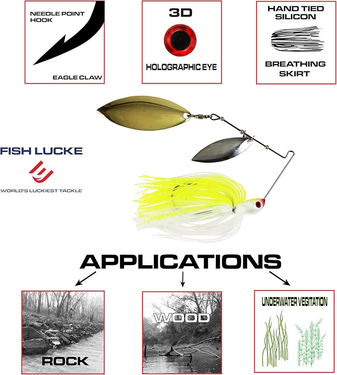 Luck E Strike Jimmy Houston Legends Spinner Bait with Willow Blades