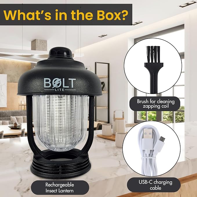 Camping Lantern + Bug Zapper Mosquito and Fly Killer Rechargeable Portable Light Pest Repellent